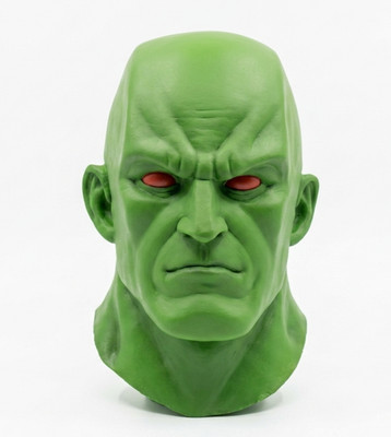 Martian Manhunter Mask Latex Cowl DC Comics Cosplay Costume Adult Halloween