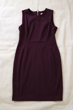Calvin Klein Womens Size 10 Plum Purple Sheath Dress Sleeveless Knee Length
