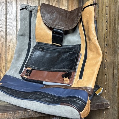 Vintage Leather Patchwork Backpack MCM Made In Mexico