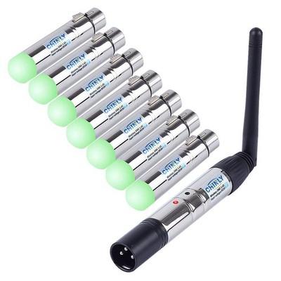DMX Wireless, CHINLY 8pcs 2.4G DMX 512 1 Male Transmitter  7 Female Receivers