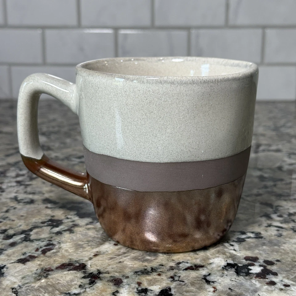 Taza estética de cerámica de tres tonos Pfaltzgraff cobre, marrón y beige 16 oz Foto 3 de 4