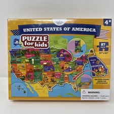 United States Puzzle for Kids 87 Pieces State Shaped 50 States w/ Capitals 27x20