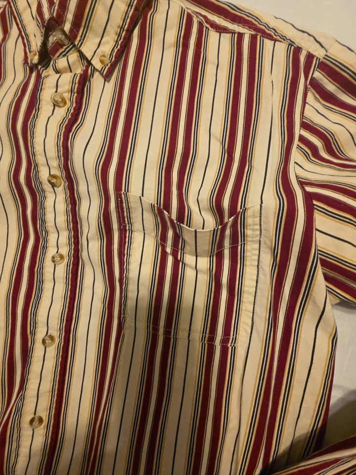 Basic Editions Men's Striped Christmas Colors Dress Shirt Multicolor Size Medium - Image 4 of 4