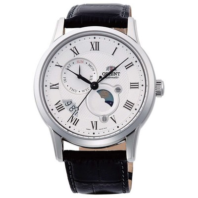 Orient Men's Sun & Moon Version 3 White Dial Automatic 42mm Watch RA-AK0008S