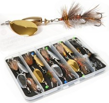 Trout Spinner Lures W/ Stimulator/Humpy Dry Fly Tail 100% Hand-Tied 5/10 Pack