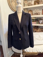 J.Crew Schoolboy Blazer Navy Size 10 Gold Buttons Used Women's