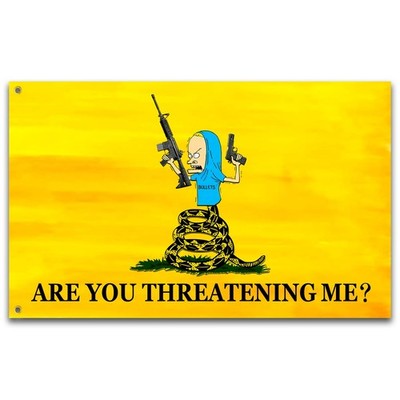 Are You Threatening Me Flag 3x5 Ft Funny Man Cave Wall Banner for Room Teen G...