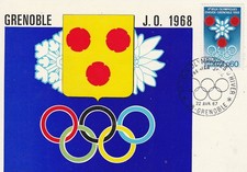 Carte 1er jour Jeux Olympiques d'Hiver Grenoble 1967