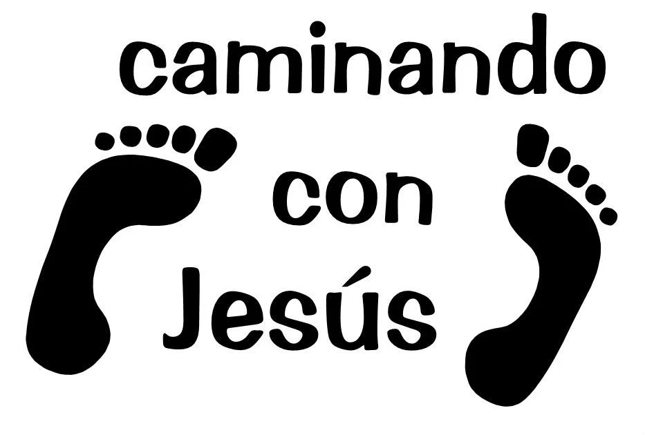 CAMINANDO CON JESUS VINYL DECAL STICKER RELIGION GOD CHOOSE COLOR