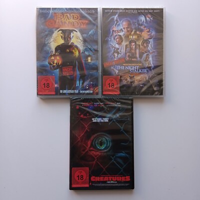 3x Horror Bad Candy, Nightmare Radio The Night Stalker, Creatures  DVD NEU OVP