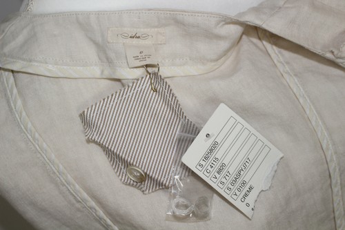 NWT Anthropologie idra Present Yourself Creme Linen Bow Blazer, Women's Sz 0 - Picture 9 of 11