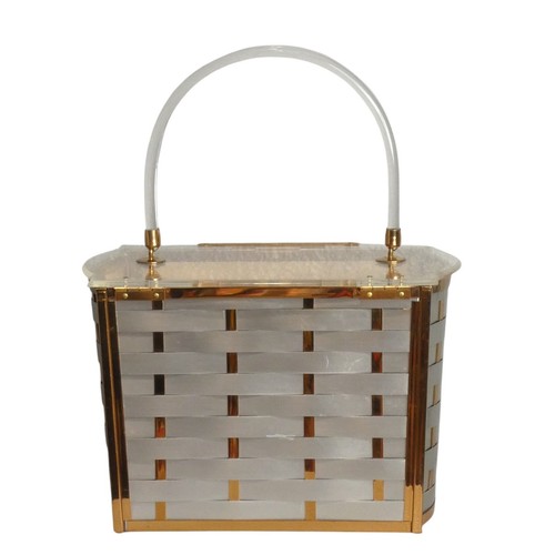 1960s Chrome & Gold Woven Metal Purse - Picture 3 of 5