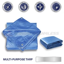 Heavy Duty BlueTarp Poly Tarpaulin Canopy Tent Shelter Car Multi-Purpose 5Mil