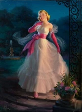 ART FRAHM Pin-Up Poster or Rolled Canvas Print "Stroll in the Moonlight"