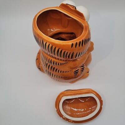 CHIPPED - Vintage 1981 GARFIELD Enesco Ceramic Cookie Jar