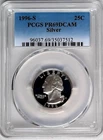 1996-S Silver Washington Quarter- PCGS PR69 DCAM-Fading Blue Label.
