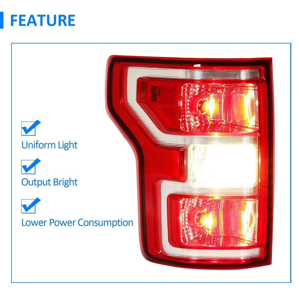 Tail Light Fit For Ford F150 2018 2019 2020 Pickup LH RH Side Rear Lamp W/Bulb - Foto 9