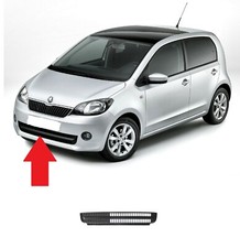 NEW FRONT BUMPER LOWER CENTER GRILLE BLACK SKODA CITIGO 2013 - 2017