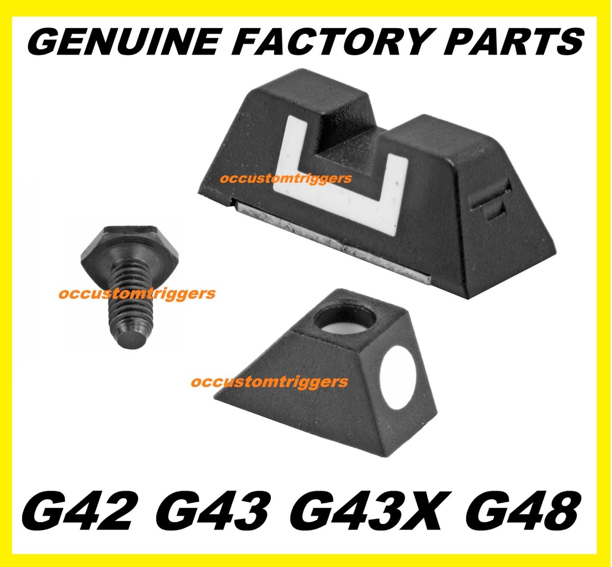 Genuine OEM Glock Sight Polymer Fixed 6.1mm Rear and Front 42 43