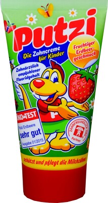 PUTZI Children's toothpaste -STRAWBERRY- Baby Teeth FREE SHIPPING