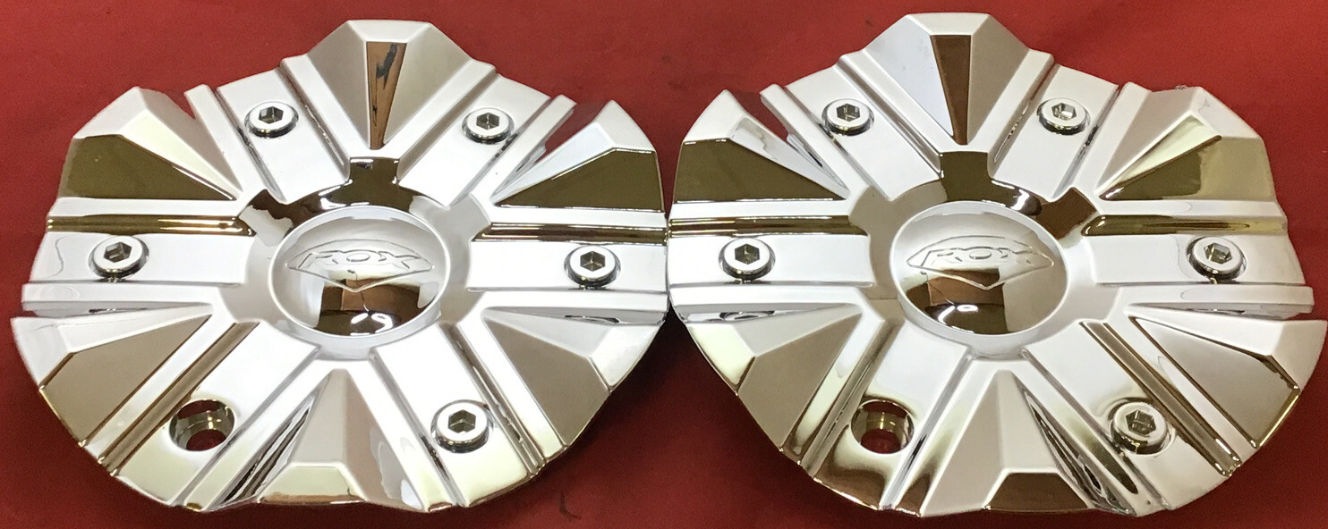 TWO NEW Rox custom wheel center cap chrome part # CAP975L160 04 11305