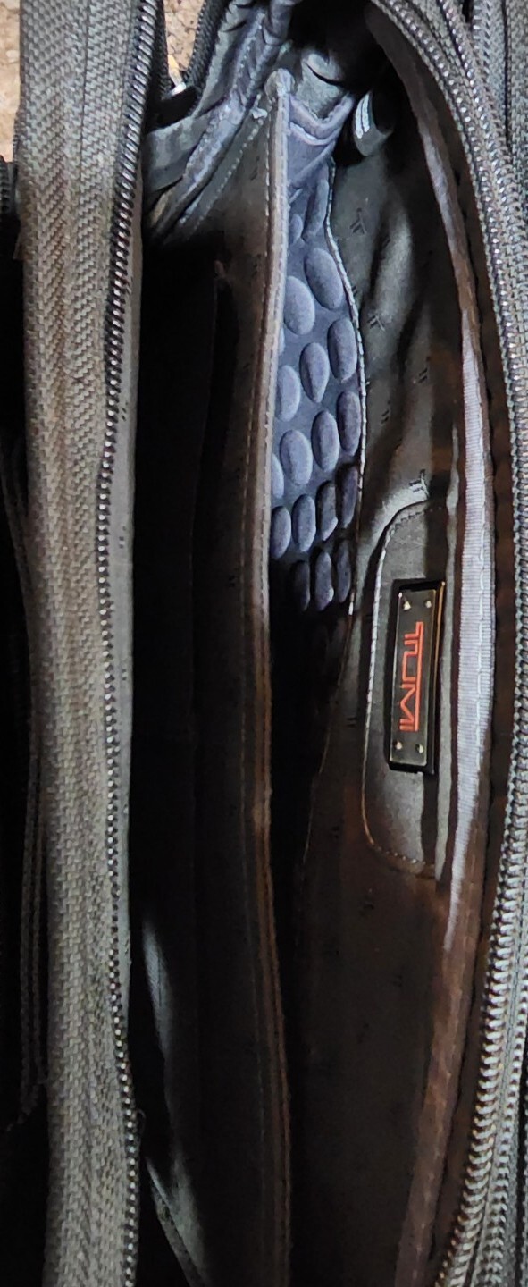 Used TUMI Black business bag, briefcase, laptop case with large TUMI pencil case