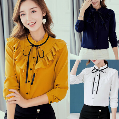 chiffon bow tie blouse
