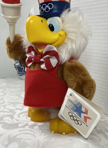 Vintage 1983 Olympic Mascot Sam The Eagle 9" Plush Doll Tags Applause - Picture 4 of 11