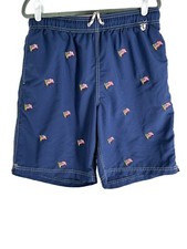 Lands' End Trunks Flag Swim Pool Board Beach Pocket Shorts Men Size M 32-34
