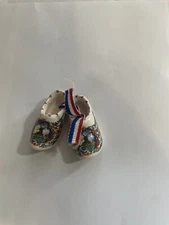 Deft Blue Handmade Holland Dutch Clogs Porcelain Multicolor
