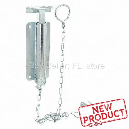 Pull Chain Bolt Latch 6" Zinc Finish Spring Loaded Barn Shed Gate Security NEW