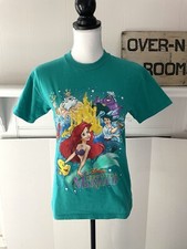 Authentic, Rare Vintage EUC Little Mermaid Teal Disney Store T-shirt Size YL