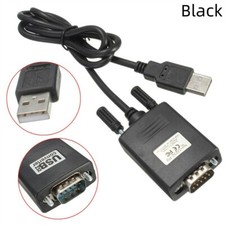 New 1 Set Black USB 2.0 Male to RS232 Serial DB9 9 Pin Adapter Cable PC
