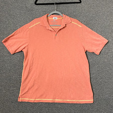 Tommy Bahama Mens Size Large Orange Lightweight Summer Short Sleeve Polo Shirt