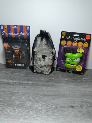Partylite Halloween Candle Plus Showdown Bandit And Pumpkin Parts Lot