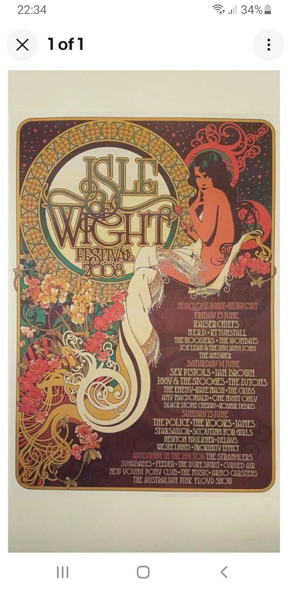ISLE OF WIGHT FESTIVAL 2013 A3 POSTER IOW THE KILLERS THE STONE
