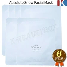 ATOMY Absolute Snow Facial Mask 20g x 6pcs Moist Brightening Facial Mask Sheets