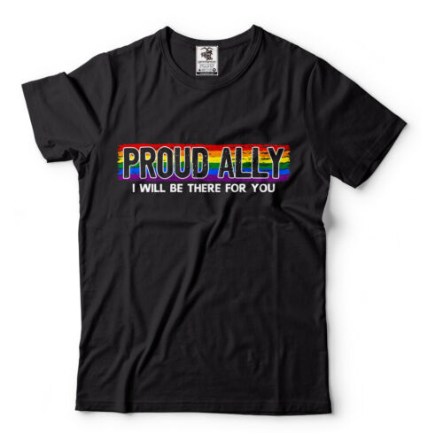 Proud Ally LGBT Pride T-shirt Pride Month Gay Lesbian Diversity Tee Supporter T - Picture 2 of 7