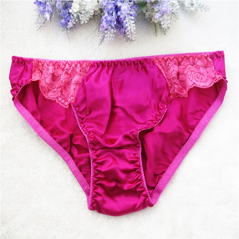 Ladies 100% Silk Floral Lace Underwear Briefs Tanga Shorts Knickers Panties Soft - Image 4 of 4