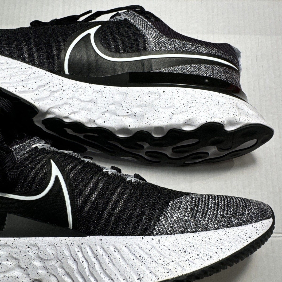NIKE REACT INFINITY RUN FLYKNIT FK 2 WHITE-BLACK SZ 14 [CT2357-101