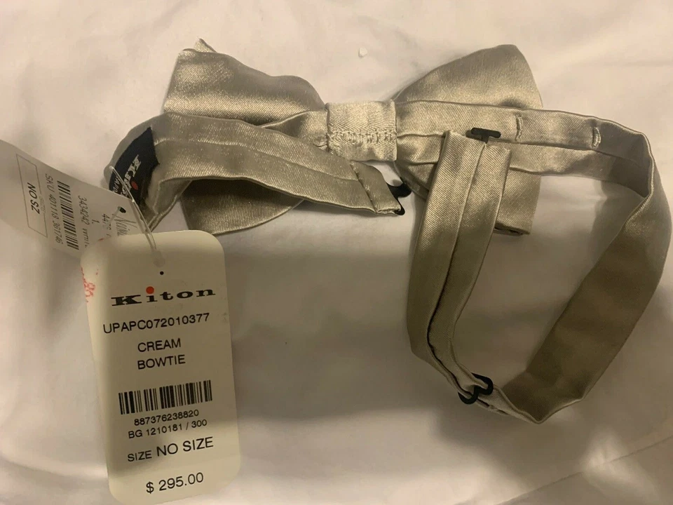 KITON твердый атласный шелковый галстук-бабочка ручной работы Италия - Изображение 4 из 4