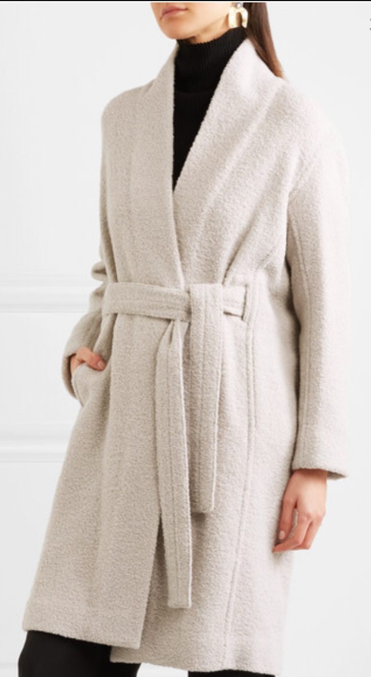 VINCE Belted wool-blend bouclé Wrap 