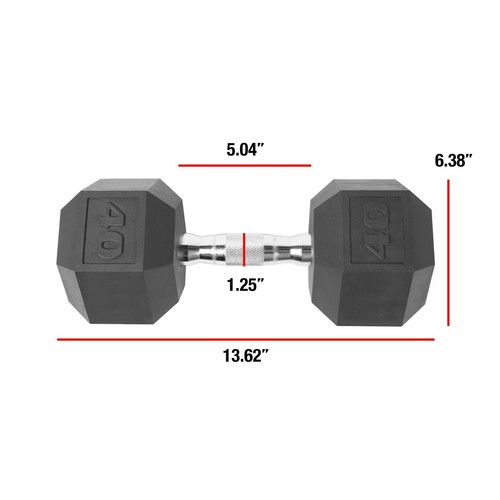 CAP Barbell Coated Hex Dumbbell, Single 40 lbs - Picture 3 of 6