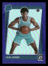 2021-22 Donruss Optic #182 Kai Jones RC Rookie Purple Charlotte Hornets