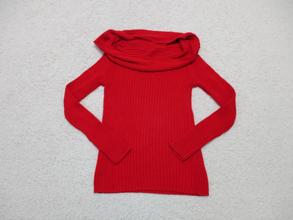 The Limited Sweater Medium Adult Red Cowl Neck Pullover Knit Casual Logo Womens - Image 4 of 4
