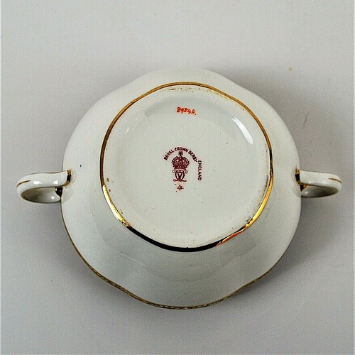 Antik Royal Crown Derby 8984 Milchkännchen Deckel Zuckerdose Kobalt und Vergoldet um 1919 - Bild 7 von 12