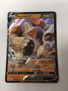 Regirock V 104/202 Sword & Shield Base Set ULTRA RARE Pokemon Card NEAR MINT