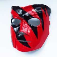 KANE COSTUME MASK FANCY DRESS UP MASK Champion Red Black Adult Leather Props