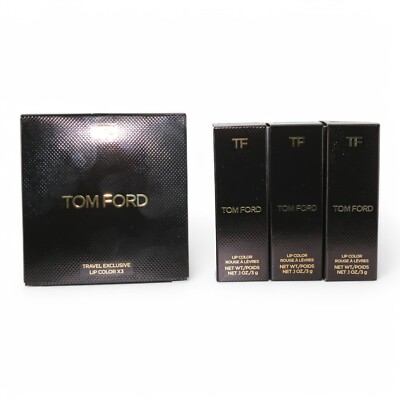 Tom Ford Lip Color Lipstick Set x3 Scarlet Rouge Coral Ginger 3g