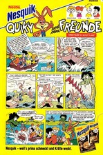 3w22392/ Reklame von 1991 &ndash; NESTELE NESQUIK &ndash; Quiky und seine Freunde.